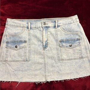 Light Wash Denim Mini Skirt